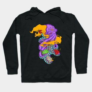 Octopus with Poison and Roses Hoodie